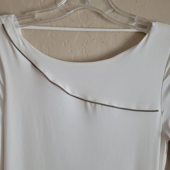 Cefian USA Long White Maxi Dress With Zipper Detail size S - Picture 3 of 6